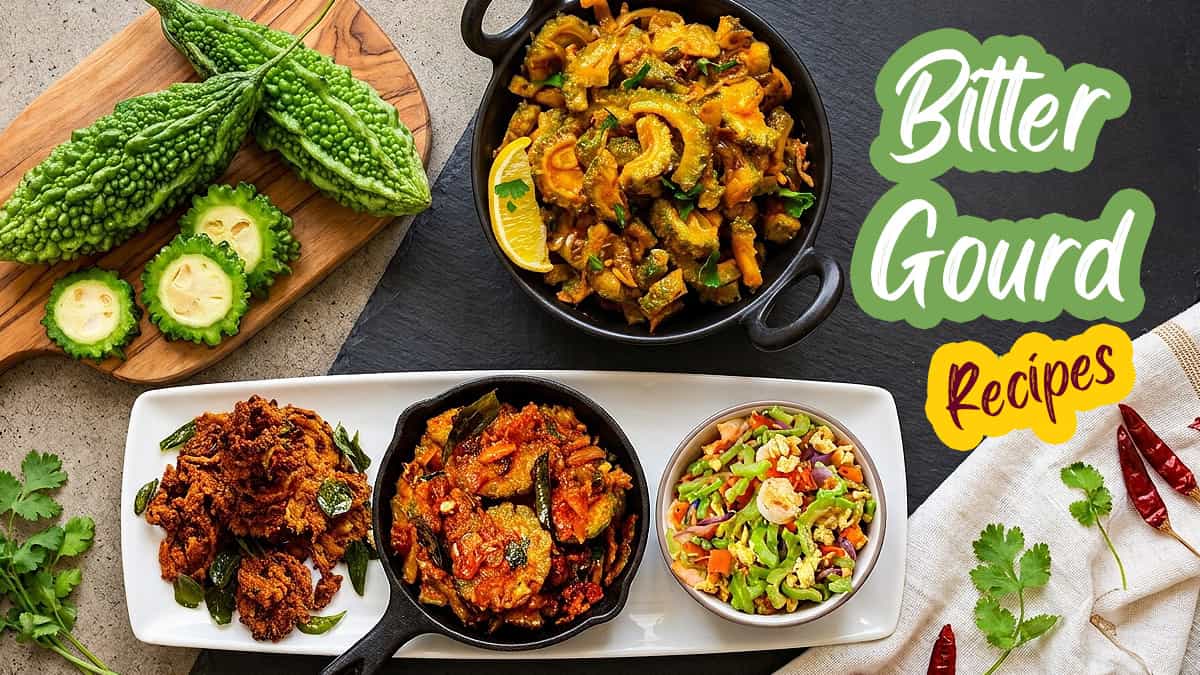 Bitter gourd recipes including curry, stir-fry, stuffed bitter melon, soup and crispy fry