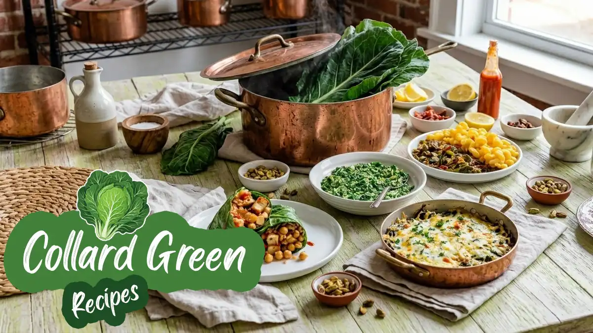 125+ collard greens recipes including southern collard greens recipe, collard greens soup, sautéed collard greens, healthy collard recipes, and vegan collard greens.
