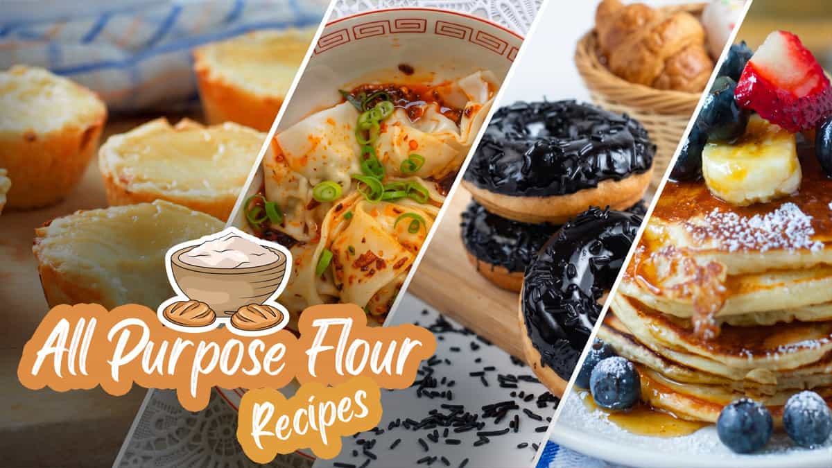 All-purpose flour recipes including pancakes, pies, dumplings, and donuts